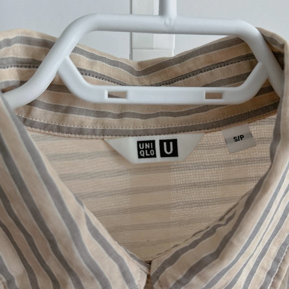 Uniqlo U Sheer Striped Long Sleeve Shirt - Size S - Picture 4 of 6